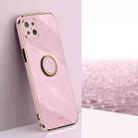 For OPPO A92s XINLI Straight 6D Plating Gold Edge TPU Shockproof Case with Ring Holder(Cherry Purple) - 1
