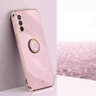 For OPPO K9 XINLI Straight 6D Plating Gold Edge TPU Shockproof Case with Ring Holder(Cherry Purple) - 1