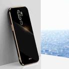 For OPPO A9 2020 / A11x XINLI Straight 6D Plating Gold Edge TPU Shockproof Case(Black) - 1