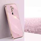 For OPPO A9 2020 / A11x XINLI Straight 6D Plating Gold Edge TPU Shockproof Case(Cherry Purple) - 1