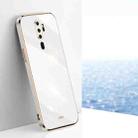 For OPPO A9 2020 / A11x XINLI Straight 6D Plating Gold Edge TPU Shockproof Case(White) - 1