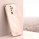 For OPPO A9 2020 / A11x XINLI Straight 6D Plating Gold Edge TPU Shockproof Case(Pink) - 1