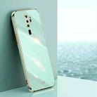 For OPPO A9 2020 / A11x XINLI Straight 6D Plating Gold Edge TPU Shockproof Case(Mint Green) - 1