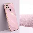 For OPPO A15 XINLI Straight 6D Plating Gold Edge TPU Shockproof Case(Cherry Purple) - 1