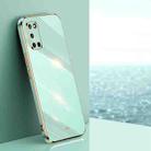 For OPPO A52 XINLI Straight 6D Plating Gold Edge TPU Shockproof Case(Mint Green) - 1