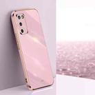 For OPPO A55 5G XINLI Straight 6D Plating Gold Edge TPU Shockproof Case(Cherry Purple) - 1