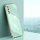 For OPPO A91 XINLI Straight 6D Plating Gold Edge TPU Shockproof Case(Mint Green) - 1