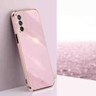 For OPPO A93 XINLI Straight 6D Plating Gold Edge TPU Shockproof Case(Cherry Purple) - 1