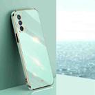 For OPPO A93 XINLI Straight 6D Plating Gold Edge TPU Shockproof Case(Mint Green) - 1