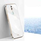 For OPPO F11 XINLI Straight 6D Plating Gold Edge TPU Shockproof Case(White) - 1