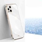 For OPPO Find X3 Pro XINLI Straight 6D Plating Gold Edge TPU Shockproof Case(White) - 1