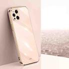 For OPPO Find X3 Pro XINLI Straight 6D Plating Gold Edge TPU Shockproof Case(Pink) - 1