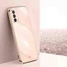 For OPPO K9 XINLI Straight 6D Plating Gold Edge TPU Shockproof Case(Pink) - 1