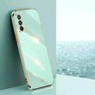 For OPPO K9 XINLI Straight 6D Plating Gold Edge TPU Shockproof Case(Mint Green) - 1