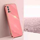 For OPPO Reno4 XINLI Straight 6D Plating Gold Edge TPU Shockproof Case(Hawthorn Red) - 1