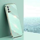 For OPPO Reno4 XINLI Straight 6D Plating Gold Edge TPU Shockproof Case(Mint Green) - 1