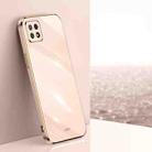 For OPPO Reno4 SE XINLI Straight 6D Plating Gold Edge TPU Shockproof Case(Pink) - 1