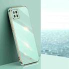 For OPPO Reno4 SE XINLI Straight 6D Plating Gold Edge TPU Shockproof Case(Mint Green) - 1