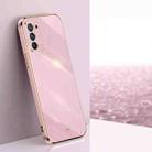 For OPPO Reno5 4G XINLI Straight 6D Plating Gold Edge TPU Shockproof Case(Cherry Purple) - 1