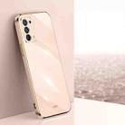 For OPPO Reno5 Pro XINLI Straight 6D Plating Gold Edge TPU Shockproof Case(Pink) - 1