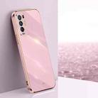For OPPO Reno5 Pro+ XINLI Straight 6D Plating Gold Edge TPU Shockproof Case(Cherry Purple) - 1