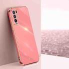 For OPPO Reno5 Pro+ XINLI Straight 6D Plating Gold Edge TPU Shockproof Case(Hawthorn Red) - 1