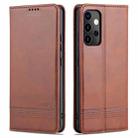 For Samsung Galaxy A82 5G AZNS Magnetic Calf Texture Horizontal Flip Leather Case with Card Slots & Holder & Wallet(Dark Brown) - 1