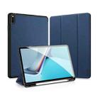 For Huawei MatePad 11 2021 DUX DUCIS Domo Series Horizontal Flip Magnetic PU Leather Case with Three-folding Holder(Blue) - 1
