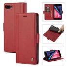LC.IMEEKE Magnetic Buckle PU + TPU Horizontal Flip Leather Case with Holder & Card Slots & Wallet For iPhone 8 Plus & 7 Plus(Red) - 1