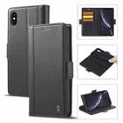 For iPhone X / XS LC.IMEEKE Magnetic Buckle PU + TPU Horizontal Flip Leather Case with Holder & Card Slots & Wallet(Black) - 1