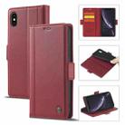 For iPhone X / XS LC.IMEEKE Magnetic Buckle PU + TPU Horizontal Flip Leather Case with Holder & Card Slots & Wallet(Red) - 1