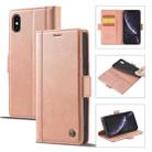 For iPhone X / XS LC.IMEEKE Magnetic Buckle PU + TPU Horizontal Flip Leather Case with Holder & Card Slots & Wallet(Rose Gold) - 1