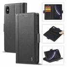 For iPhone XS Max LC.IMEEKE Magnetic Buckle PU + TPU Horizontal Flip Leather Case with Holder & Card Slots & Wallet(Black) - 1