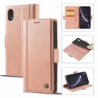 For iPhone XR LC.IMEEKE Magnetic Buckle PU + TPU Horizontal Flip Leather Case with Holder & Card Slots & Wallet(Rose Gold) - 1