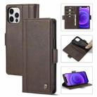 For iPhone 12 Pro Max LC.IMEEKE Magnetic Buckle PU + TPU Horizontal Flip Leather Case with Holder & Card Slots & Wallet(Coffee) - 1