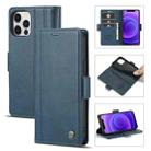 For iPhone 12 Pro Max LC.IMEEKE Magnetic Buckle PU + TPU Horizontal Flip Leather Case with Holder & Card Slots & Wallet(Blue) - 1