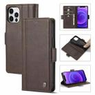 For iPhone 12 / 12 Pro LC.IMEEKE Magnetic Buckle PU + TPU Horizontal Flip Leather Case with Holder & Card Slots & Wallet(Coffee) - 1