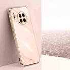 For Huawei Mate 30 XINLI Straight 6D Plating Gold Edge TPU Shockproof Case(Pink) - 1