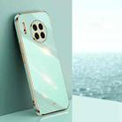 For Huawei Mate 30 XINLI Straight 6D Plating Gold Edge TPU Shockproof Case(Mint Green) - 1