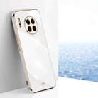For Huawei Mate 30 Pro XINLI Straight 6D Plating Gold Edge TPU Shockproof Case(White) - 1