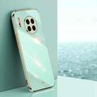 For Huawei Mate 30 Pro XINLI Straight 6D Plating Gold Edge TPU Shockproof Case(Mint Green) - 1