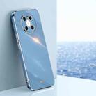 For Huawei Mate 40 XINLI Straight 6D Plating Gold Edge TPU Shockproof Case(Celestial Blue) - 1