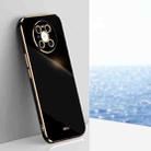 For Huawei Mate 40 Pro XINLI Straight 6D Plating Gold Edge TPU Shockproof Case(Black) - 1
