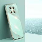 For Huawei Mate 40 Pro XINLI Straight 6D Plating Gold Edge TPU Shockproof Case(Mint Green) - 1