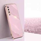 For Huawei P30 XINLI Straight 6D Plating Gold Edge TPU Shockproof Case(Cherry Purple) - 1