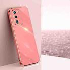 For Huawei P40 XINLI Straight 6D Plating Gold Edge TPU Shockproof Case(Hawthorn Red) - 1