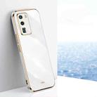 For Huawei P40 XINLI Straight Edge 6D Electroplate TPU Phone Case(White) - 1