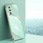 For Huawei P40 XINLI Straight 6D Plating Gold Edge TPU Shockproof Case(Mint Green) - 1