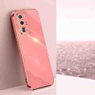 For Huawei P40 Pro XINLI Straight 6D Plating Gold Edge TPU Shockproof Case(Hawthorn Red) - 1