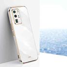 For Huawei P40 Pro XINLI Straight 6D Plating Gold Edge TPU Shockproof Case(White) - 1